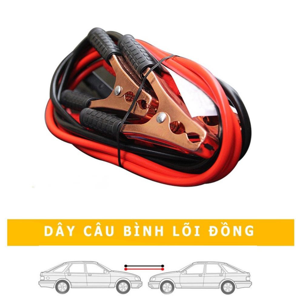 Bộ 2 Dây Cáp Kích Điện/ Dây Câu Bình Ắc Quy Lõi Đồng Cao Cấp - Rất Cần Thiết Cho Ôtô, Xe Hơi Chết Máy