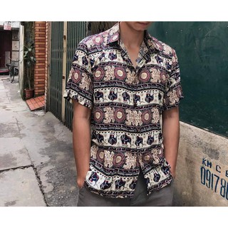 Áo sơ mi voi thổ cẩm lanh thái