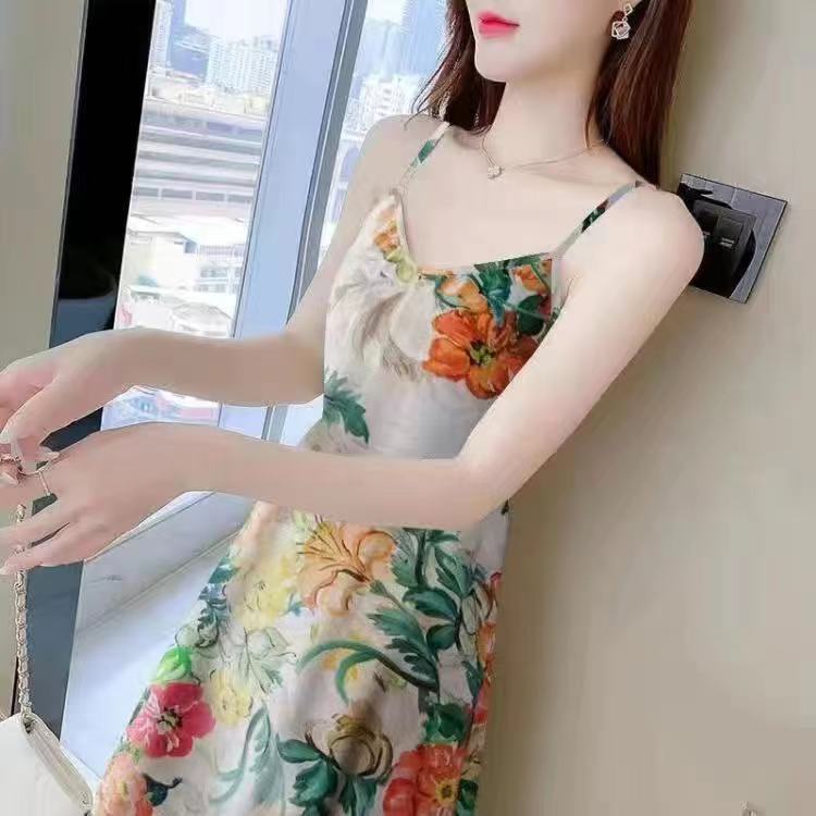 Đầm Hai Dây Dáng Dài In Họa Tiết Thời Trang Mùa Hè Hàng Mới Dành Cho Bạn Nữ