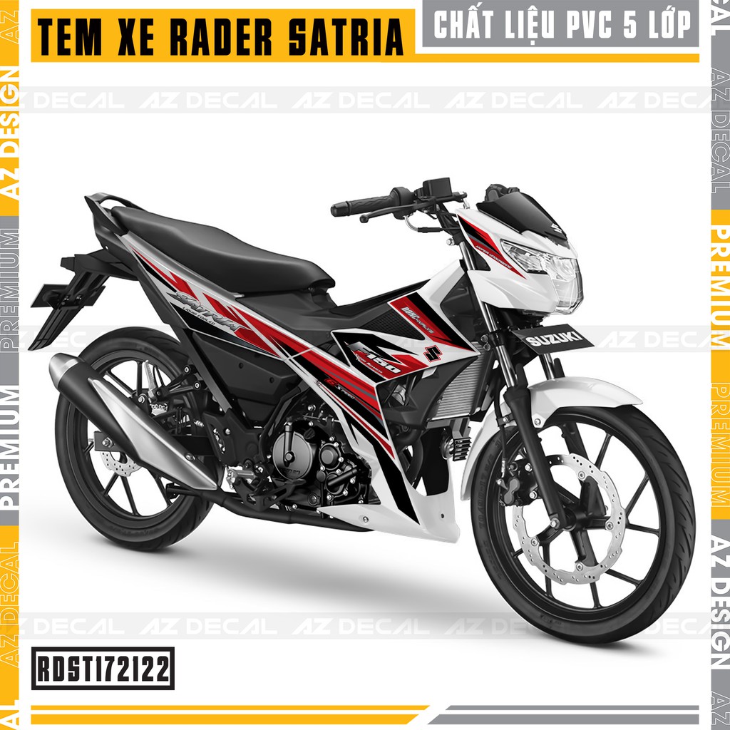 Tem Xe Suzuki Raider - Satria Mẫu F150 | RDST172122 | Decal PVC Chống Nước, Đa Dạng Màu Tem Cho Xe