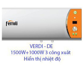 Máy nước nóng cao cấp gián tiếp Ferroli VERDI-DE 15 lít, hàng chính hãng bảo hành 02 năm