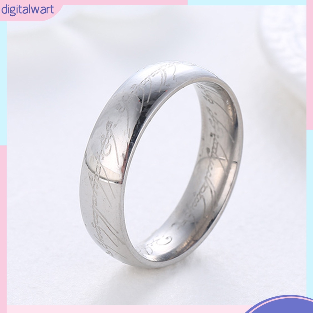 Nhẫn Thép Không Gỉ Bản Rộng 6mm Khắc Chữ Thời Trang Dành Cho Các Cặp Đôi