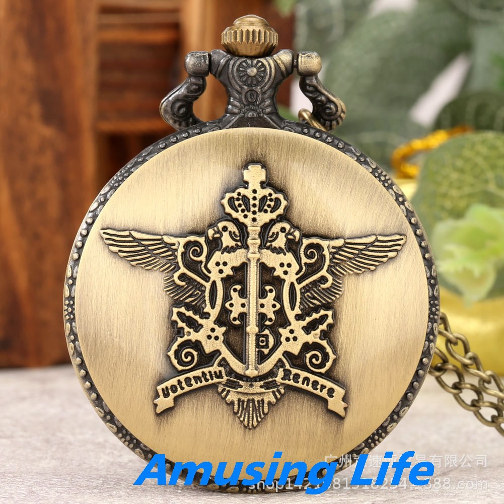 Quartz Pocket Watch Thương Mại Nước Ngoài Bán Anime Đồng Hồ Bỏ Túi Khế Ước Đen Deacon Unisex Nam Và Nữ Sinh Viên Sáng Th