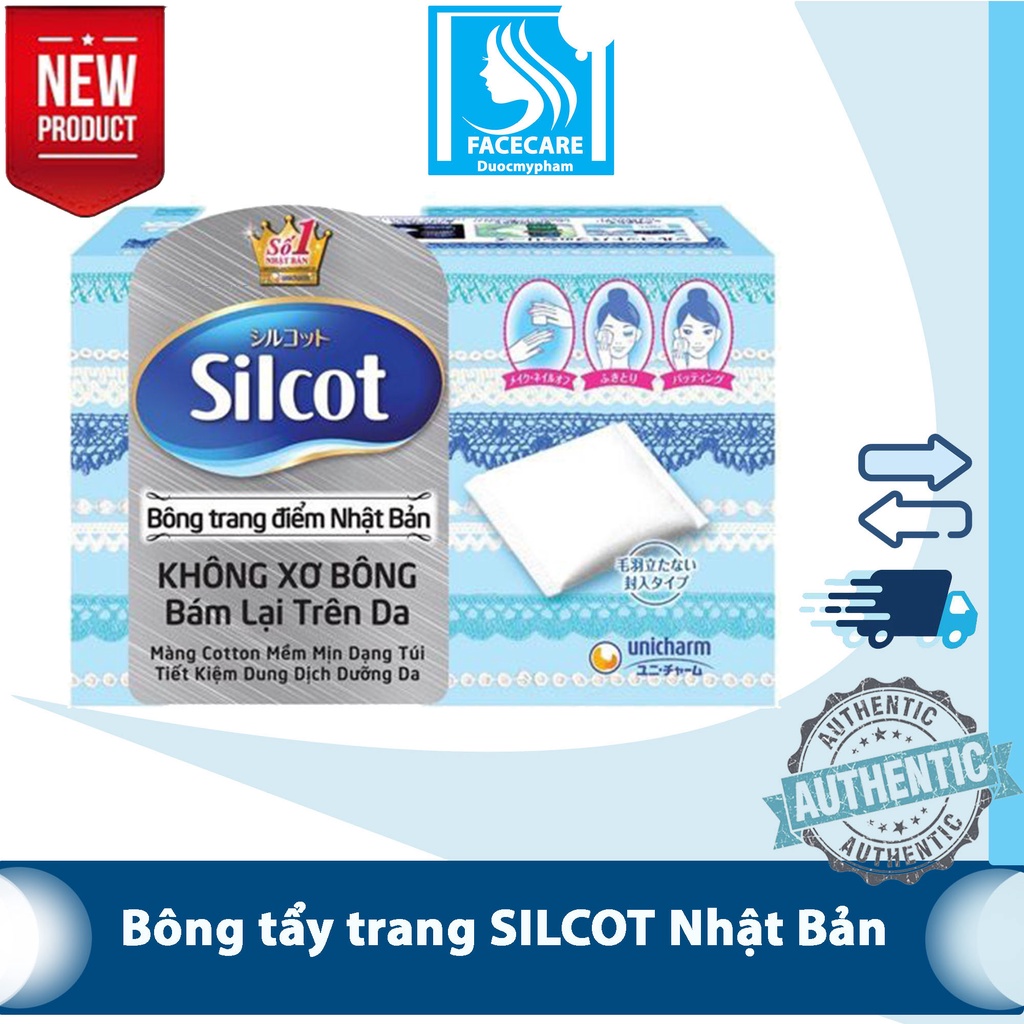 Bông Tẩy Trang Nhật Bản Silcot Velvety Touch Cotton 82 Miếng