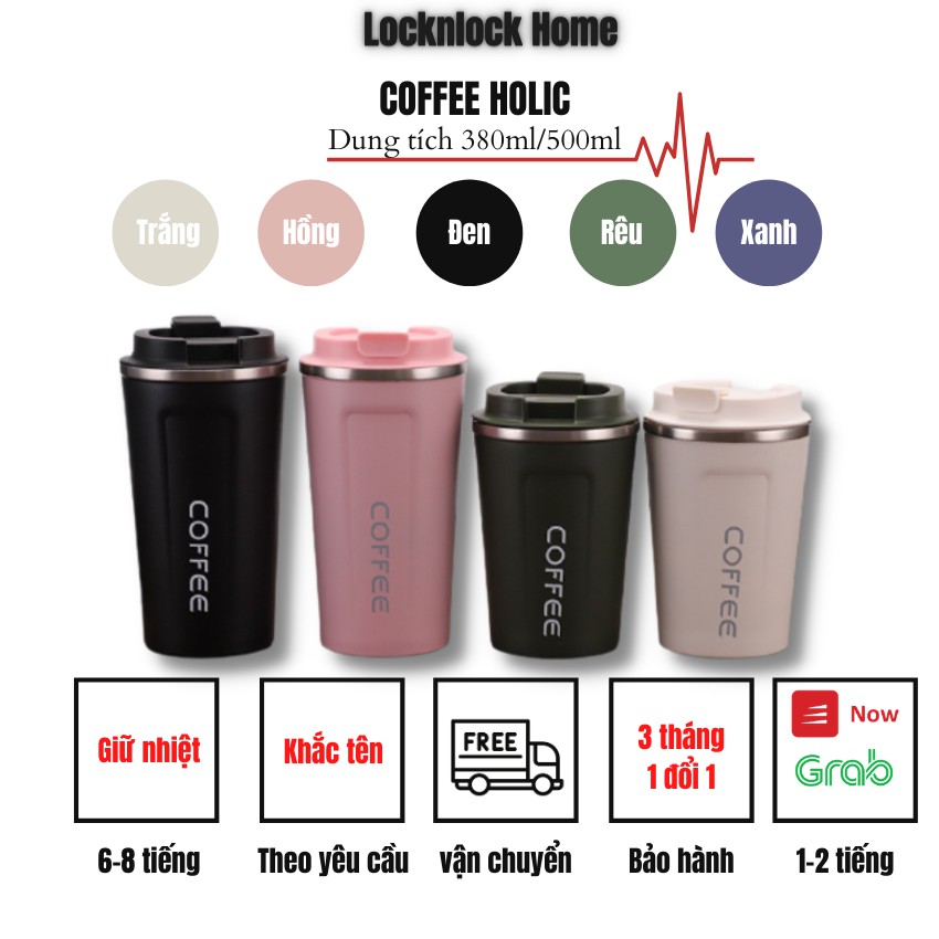 [QUÀ TẶNG 0Đ] Ly Giữ Nhiệt Hàn Quốc Inox 304 Coffee Cao Cấp, Bình Giữ Nhiệt Cafe 4-10H Bảo Hành 6 tháng - LOCKNLOCKHOME