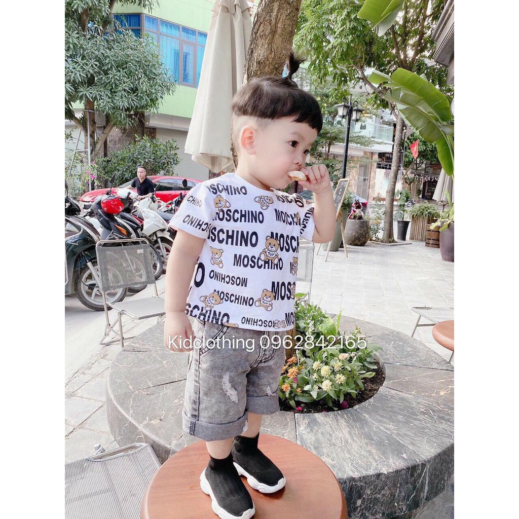 Set MOSCHINO quần jean cho bé