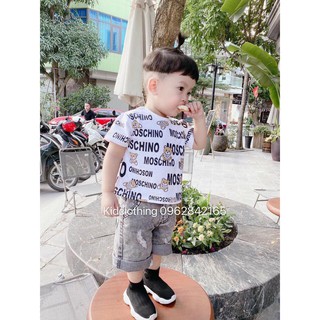 Set moschino quần jean cho bé