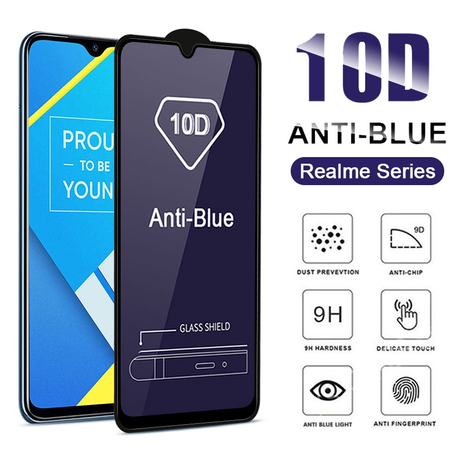Kính cường lực Chống Tia Sáng Xanh Cho 10D Cho Realme 5 6 7 8 9Pro 5i 6i 7i 8i 9i C3 C11 C12 C15 C17 C20 C21 C31 C21Y C25 C25S C25Y Narzo 20 30A 50A 50A 50i
