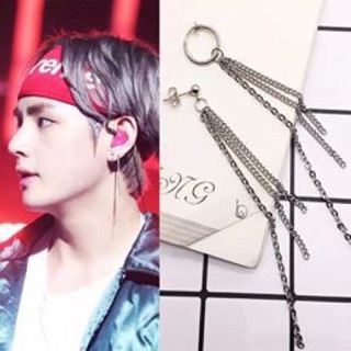Khuyên tai thời trang dây dài V BTS ( hàng sẵn )