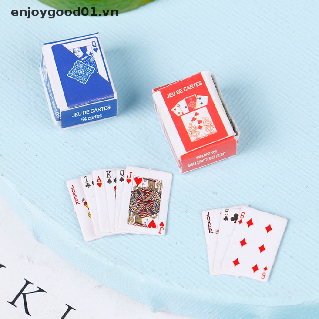 Bộ bài Poker tỉ lệ 1:12 trang trí nhà búp bê dễ thương - E3 Audio ...