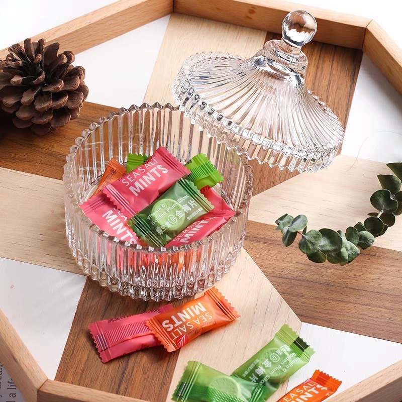 Thố thủy tinh-hũ thủy tinh đựng mứt bánh kẹo sang trọng-Hộp đựng bánh kẹo ngày Tết