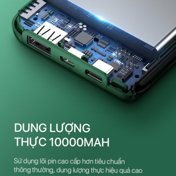 [Bảo hành 1 đổi 1 mới] Pin sạc dự phòng ROBOT RT180 dung lượng 10000mAh Lithium Polymer, sạc tốc độ cao 2A, tặng cáp sạc