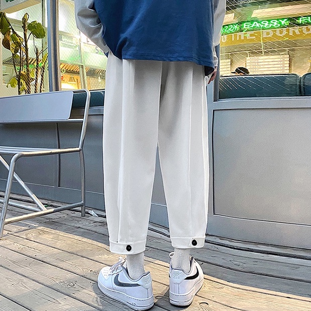 Quần phong cách hàn quốc thời trang cho quần suông basic nam nữ ống rộng chất màu đen xuất hàn cực đẹp
