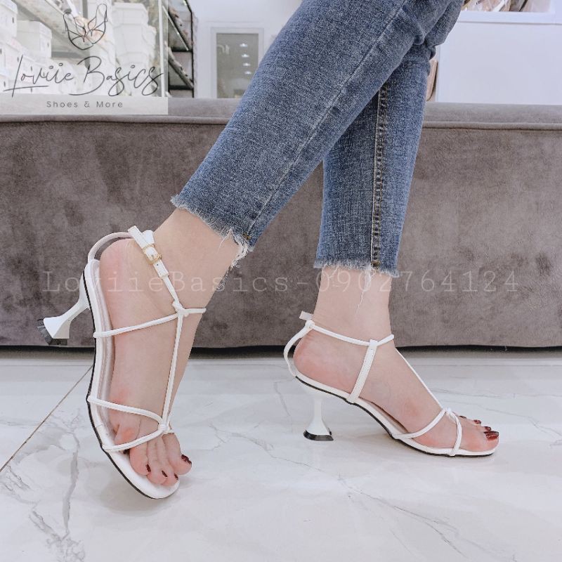 LOVIIE BASICS - GIÀY CAO GÓT NỮ QUAI MẢNH 5 PHÂN - SANDAL CAO GÓT 5 PHÂN - SANDAL ĐẾ VUÔNG 5 PHÂN XỎ NGÓN G210402