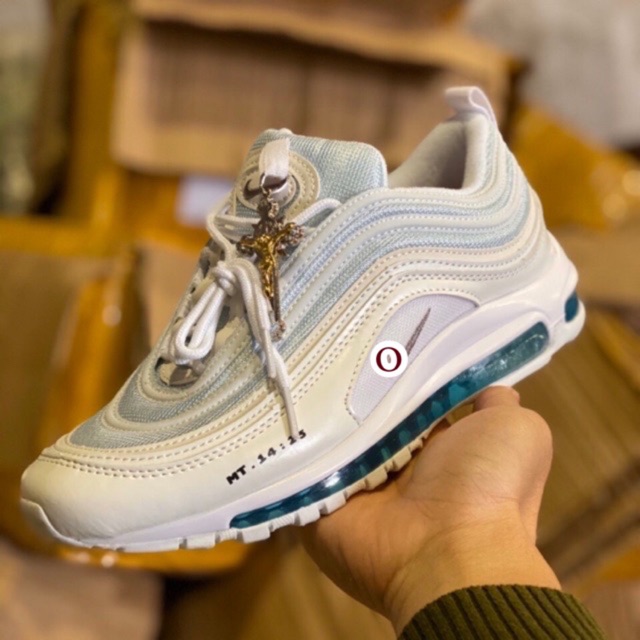 HÀNG MỚI) giày thể thao sneaker air max 97 Trắng đê Xanh nước .