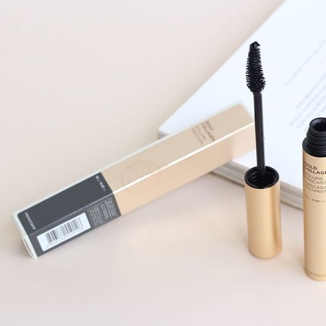 Mascara dưỡng ẩm dày và cong mi chống nước chống lem lâu trôi The Face Shop Gold Collagen Volume Mascara 12g