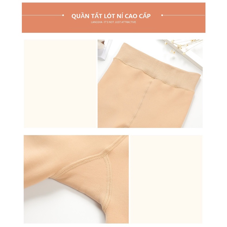 881616 Quần tất nữ lót nỉ mặc mùa đông dày 12000D 260k