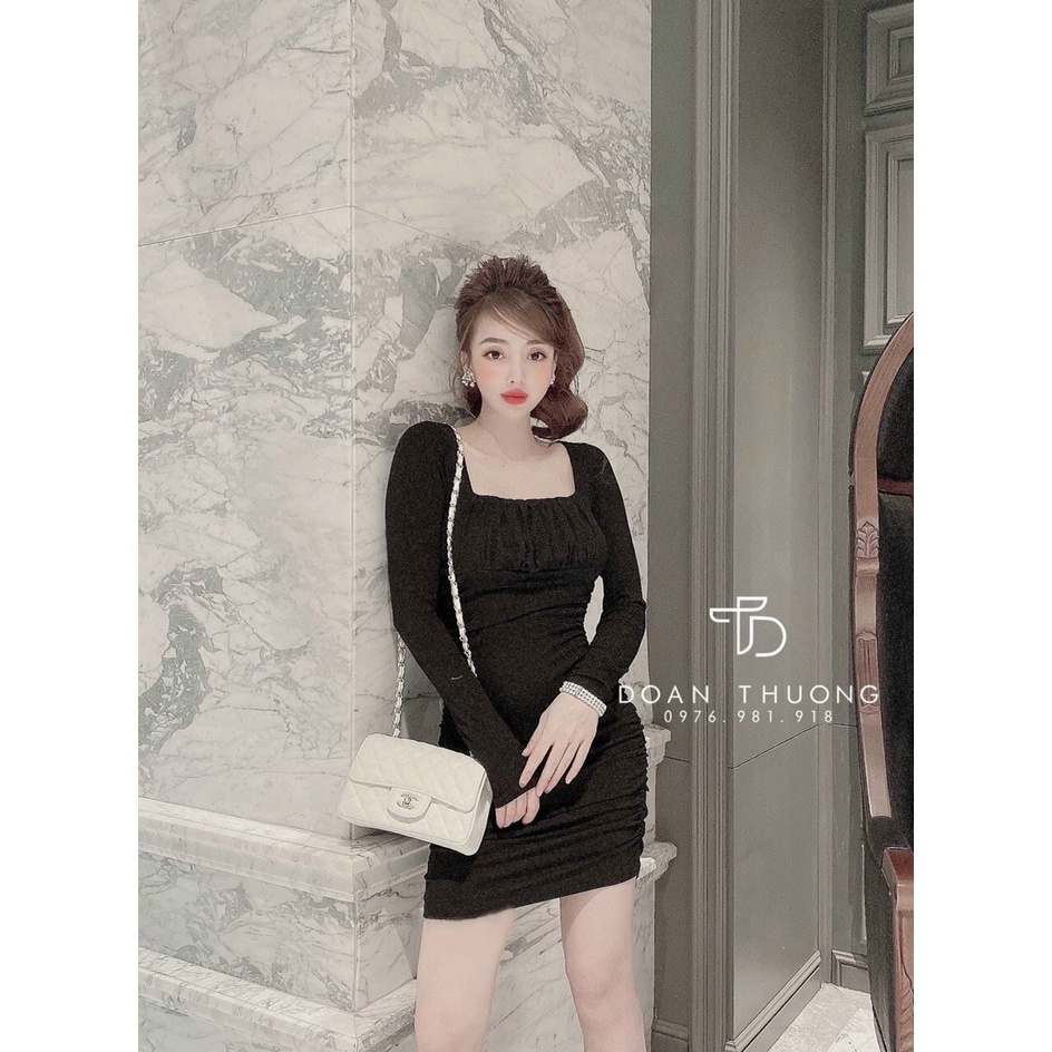 Đầm body thun cổ u🌸 Gió đưa cành trúc la đà Người đang đọc tus chắc là muốn m.u.a 🖤 Tôn body nịnh dáng sang miễn bàn
