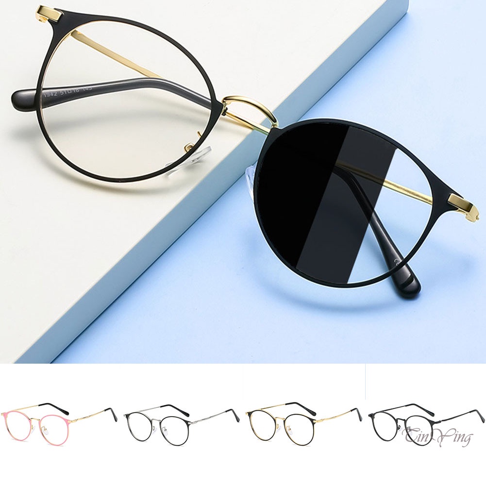 GETNOIVAS Mắt Kính Chống Tia Sáng Xanh Gọng Kim Loại Thay Đổi Màu Sắc Cổ Điển Dành Cho Nam Nữ