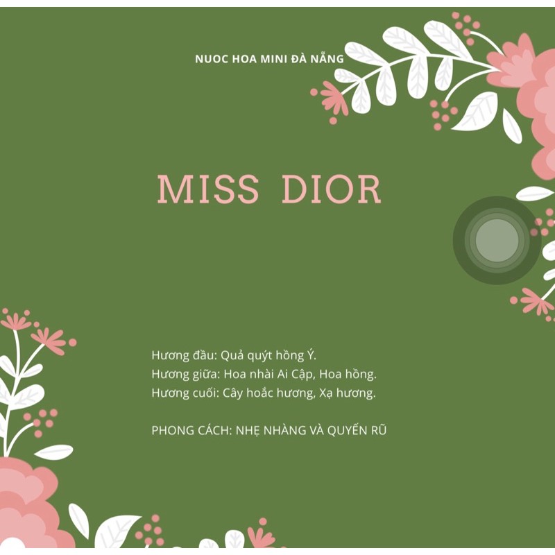 NƯỚC HOA MISS SIÊU NHẸ NHÀNG CHO NỮ MINI 20ML | Thế Giới Skin Care