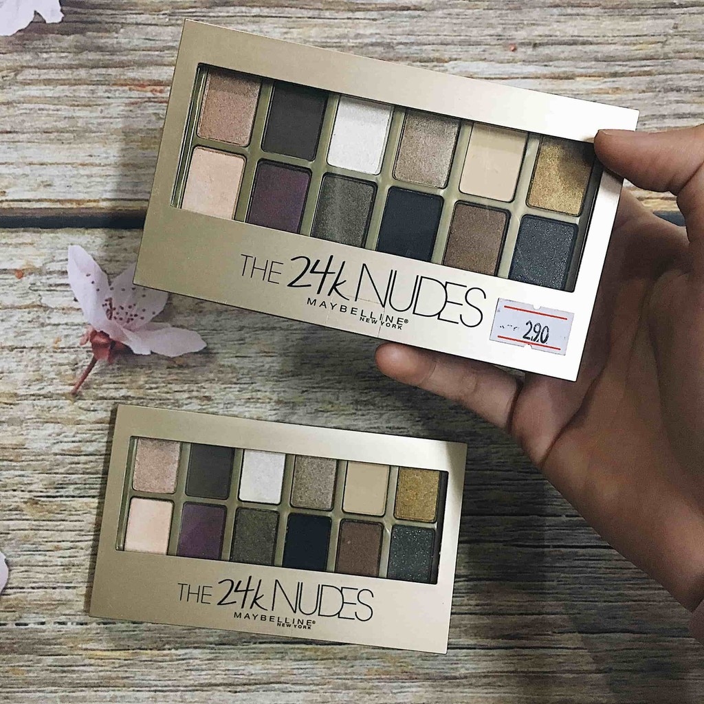 Bảng Phấn Mắt 12 Màu Maybelline The 24K Nudes + The Blushed Nudes Eyeshadow Palette