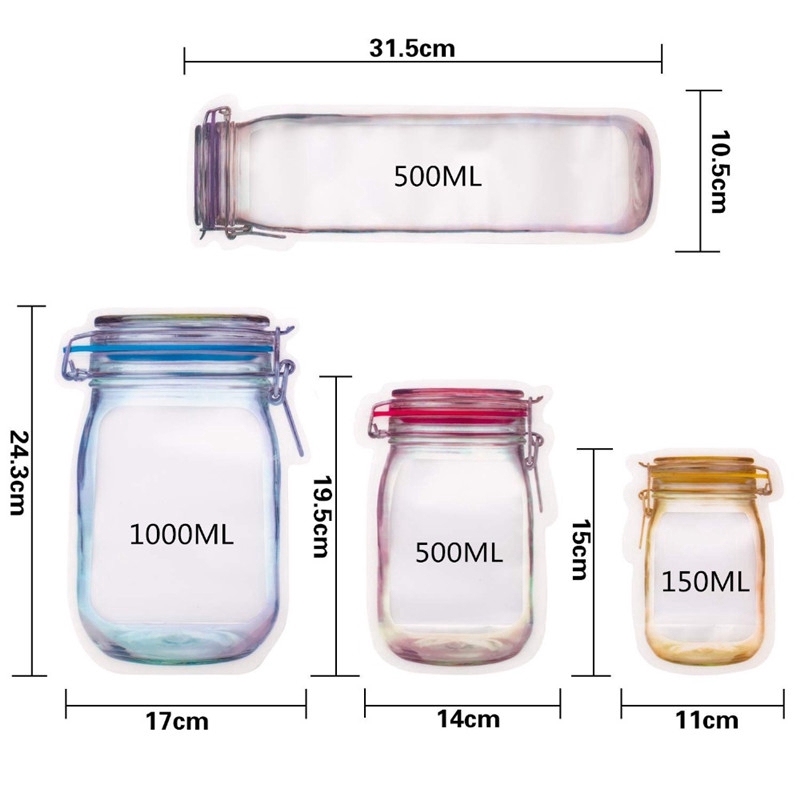 Set 5 túi zip chuyên dụng cho bảo quản thực phẩm