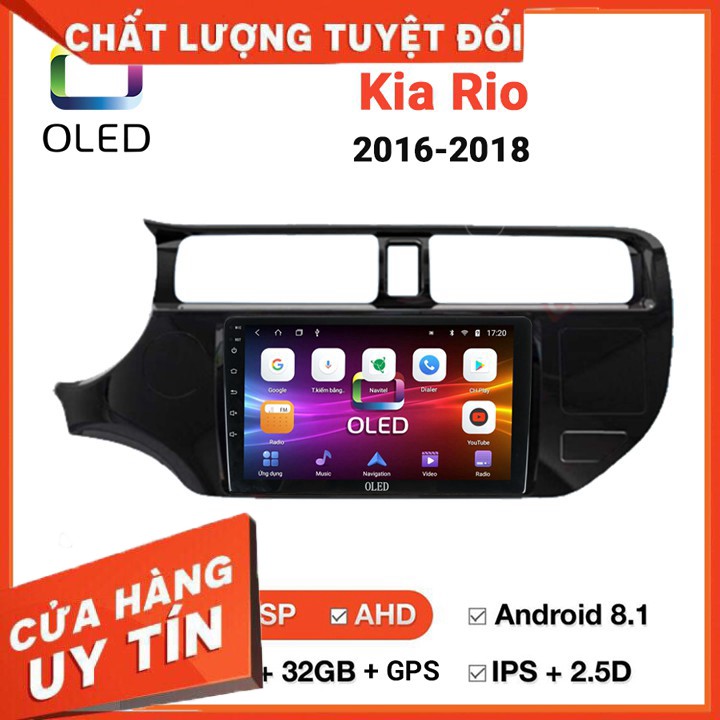 MÀN HÌNH DVD Ô TÔ ANDROID KIA RIO 2016-2018 CẮM SIM 4G, MUA 1 TẶNG 1 - Tặng 1xCam Lùi Siêu Nét ,1x vor