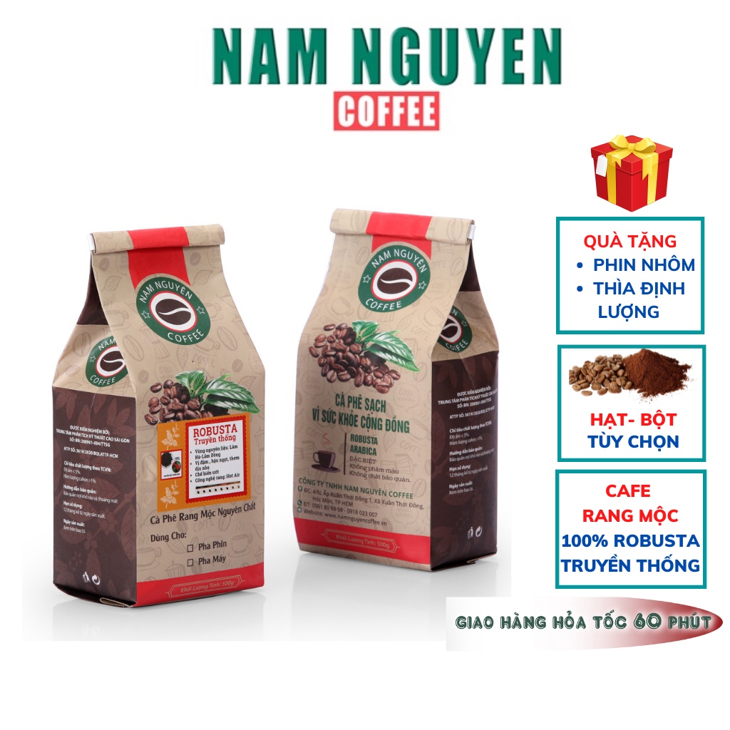 Cà phê Robusta truyền thống nguyên chất vị đậm đắng, thơm nồng cafe pha phim từ Nam Nguyên