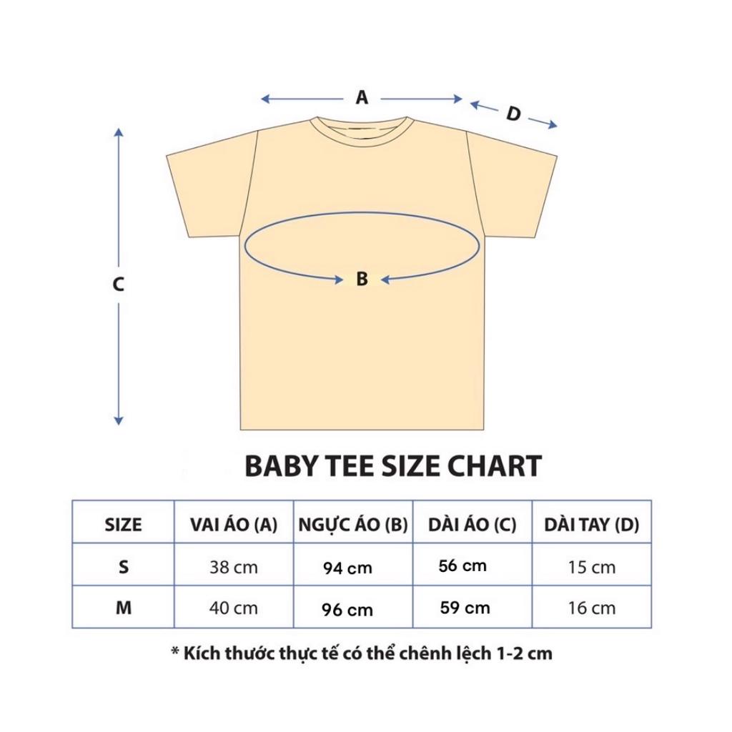 Áo thun BABY TEE &quot;Haepi Flower&quot; đính hoa len handmade, 100% Cotton Co Dãn