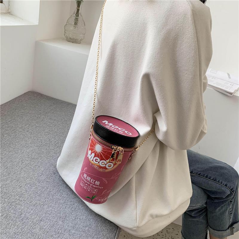 Net Red Bag Women 2020 New Fashion Personality Creative Milk Tea Cup Bucket Bag Foreign Girl Chain Messenger Bag