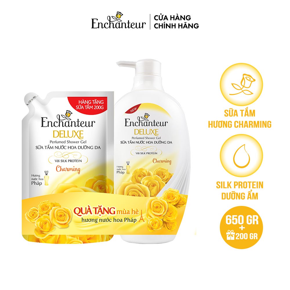 [TẶNG Chai 150g/Túi 450g] Sữa tắm hương nước hoa Pháp Enchanteur Deluxe 650g / 900g -Lưu hương 24H (Tặng mùi ngẫu nhiên) | BigBuy360 - bigbuy360.vn