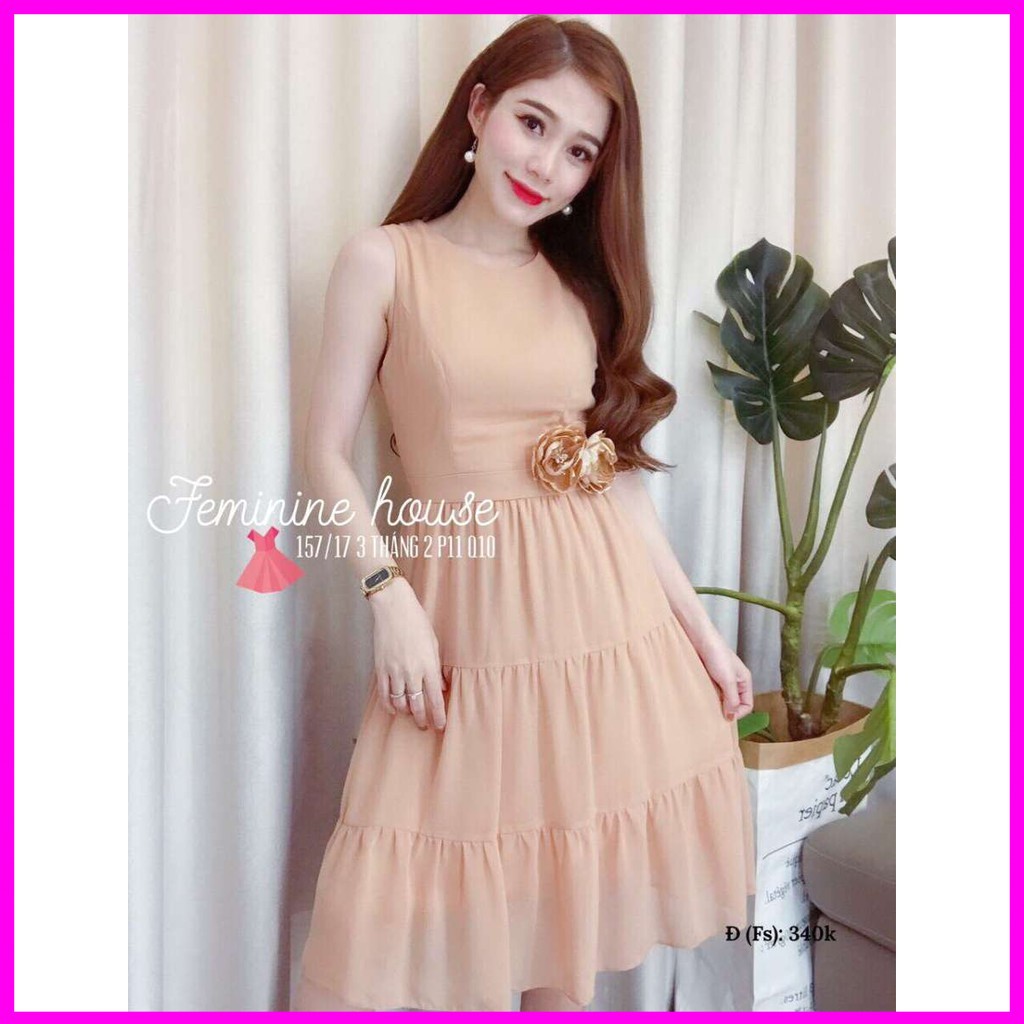 Đầm Nữ Ôm Eo Họa Tiết Hoa Nơ Thời Trang gemfa