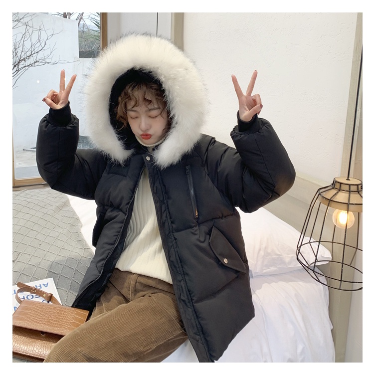 Áo khoác phao nữ có mũ lông, dày dặn dáng dài vừa ấm áp mùa đông style trẻ trung Hàn Quốc