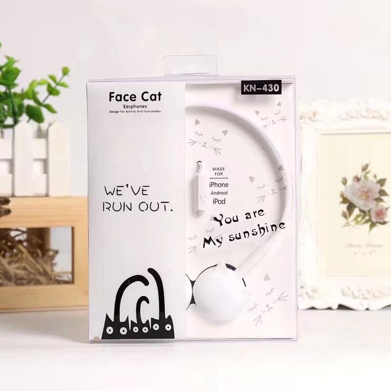 Pink Cat Earphones Easy to Give Baby Birthday Stereo Earphones Color Earphones with Mic iPhone MP3 Children with Retail Box | BigBuy360 - bigbuy360.vn