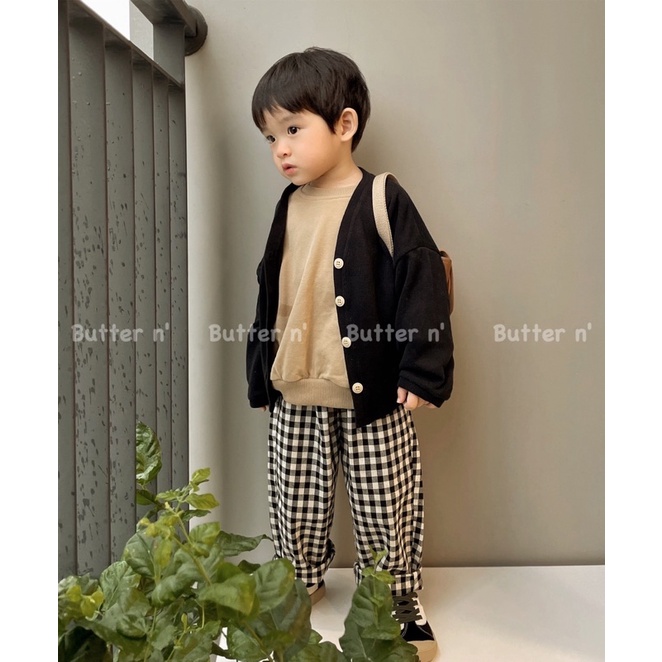 Cardigan Len Đen Cho Bé