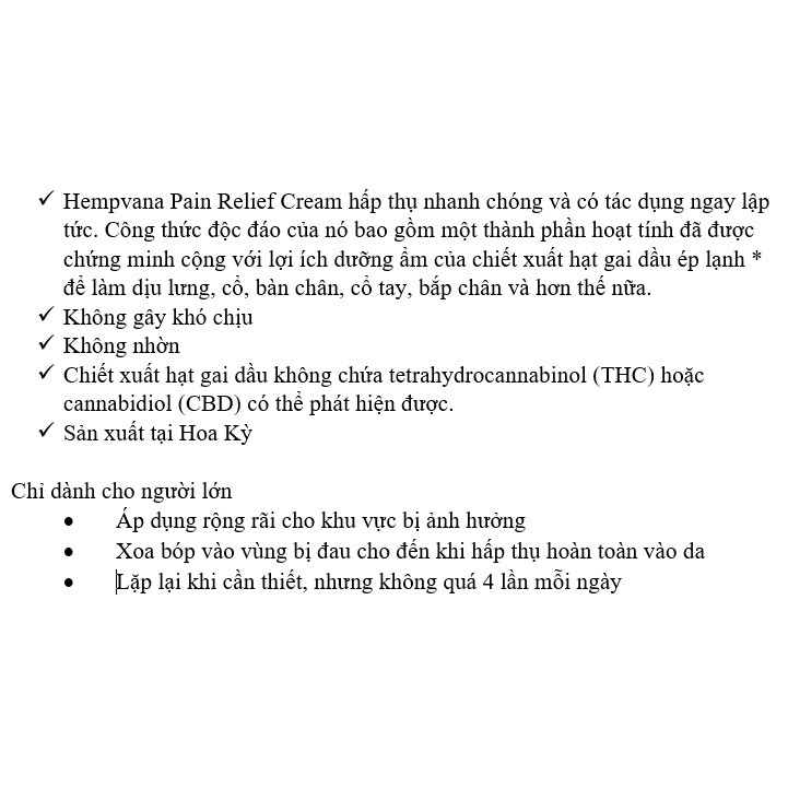 [DATE 8/2022] Hémpvana Hémp Éxtract Páin Cream 119G