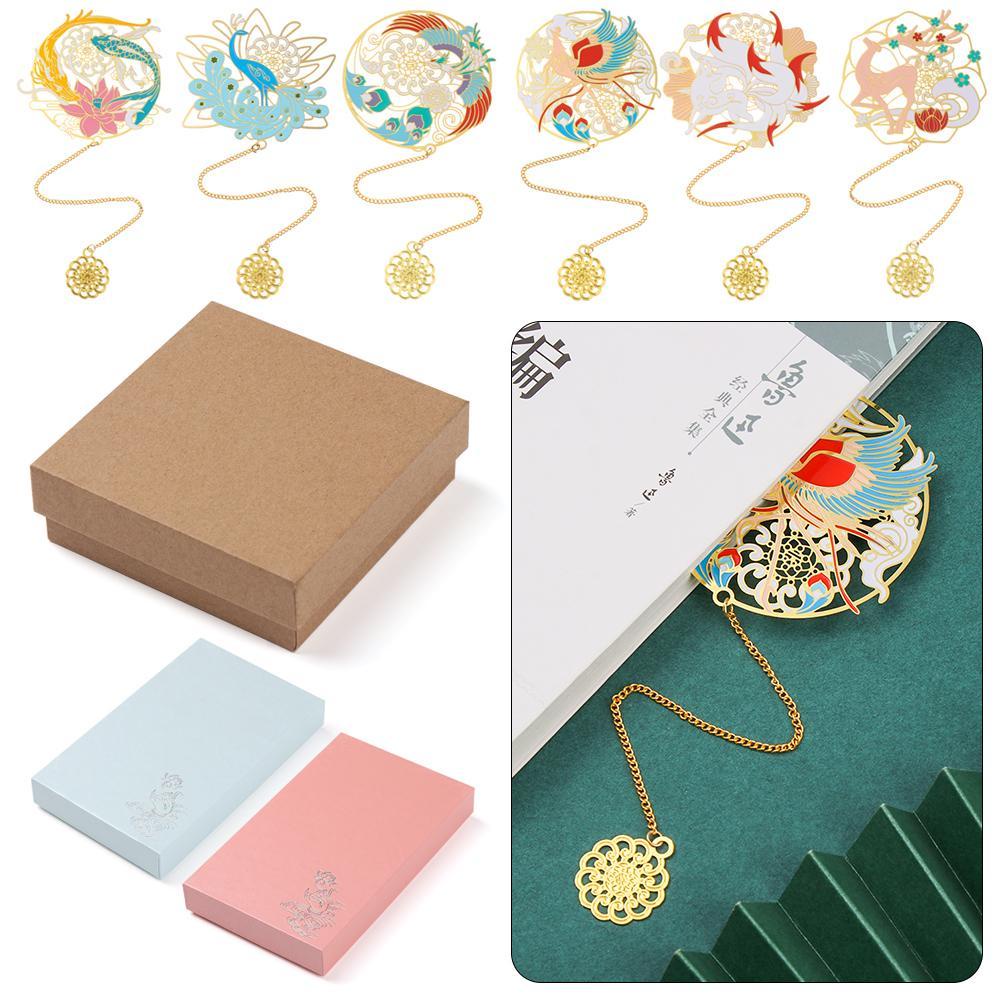CHOOKEY Thẻ Đánh Dấu Trang Sách Bằng Kim Loại Phong Cách Trung Hoa