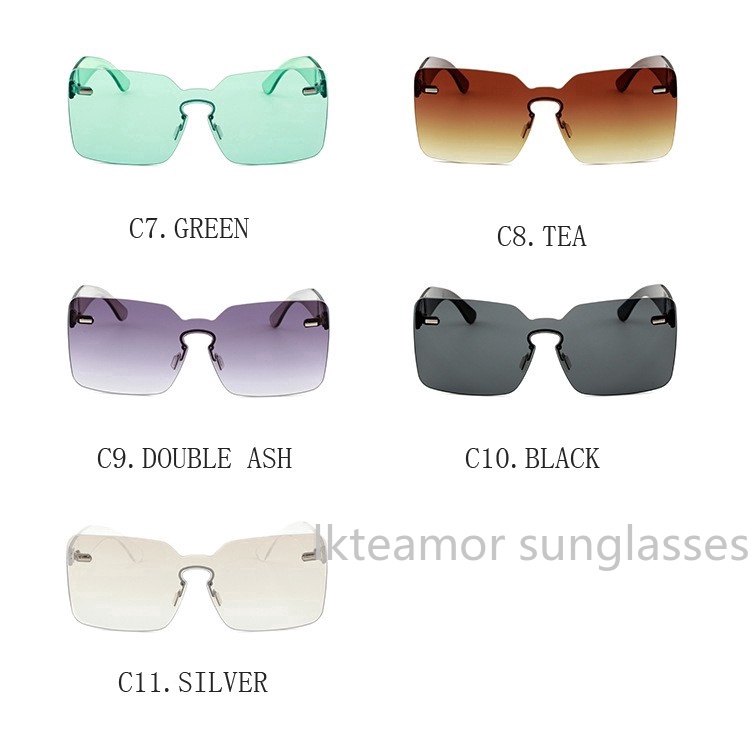 Kính mát gọng vuông màu kẹo ngọt thời trang cho nam và nữ