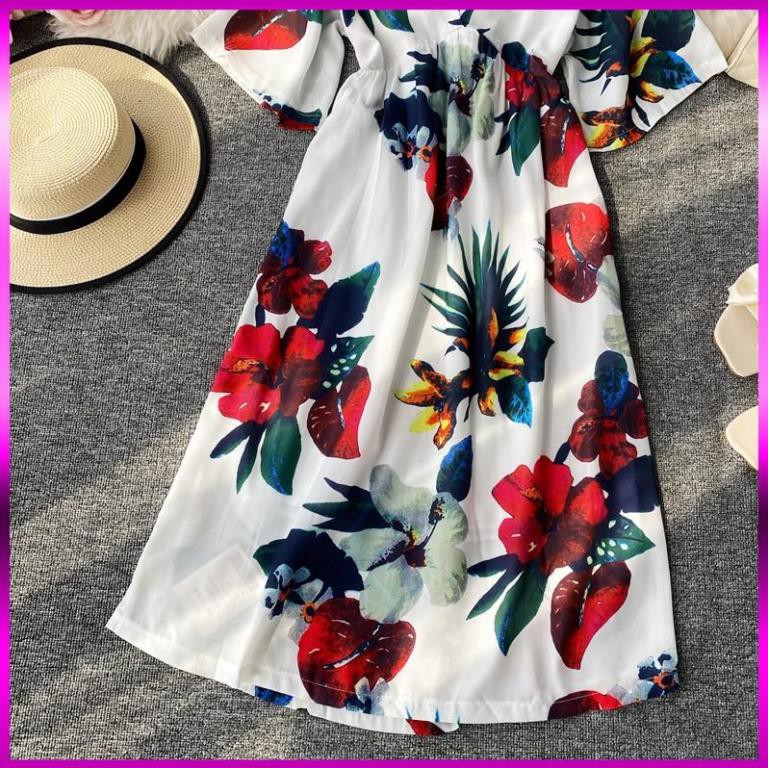 Váy hở lưng cổ V dáng chữ A thời trang phong cách | BigBuy360 - bigbuy360.vn