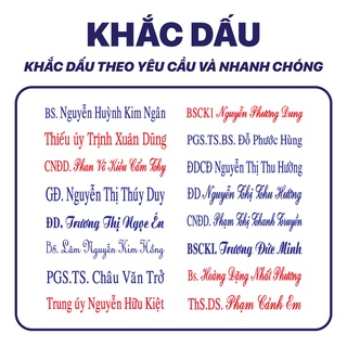 Khắc con dấu tên + chức danh rõ đẹp, môc tên, mộc vuông 1 dòng, shiny s308