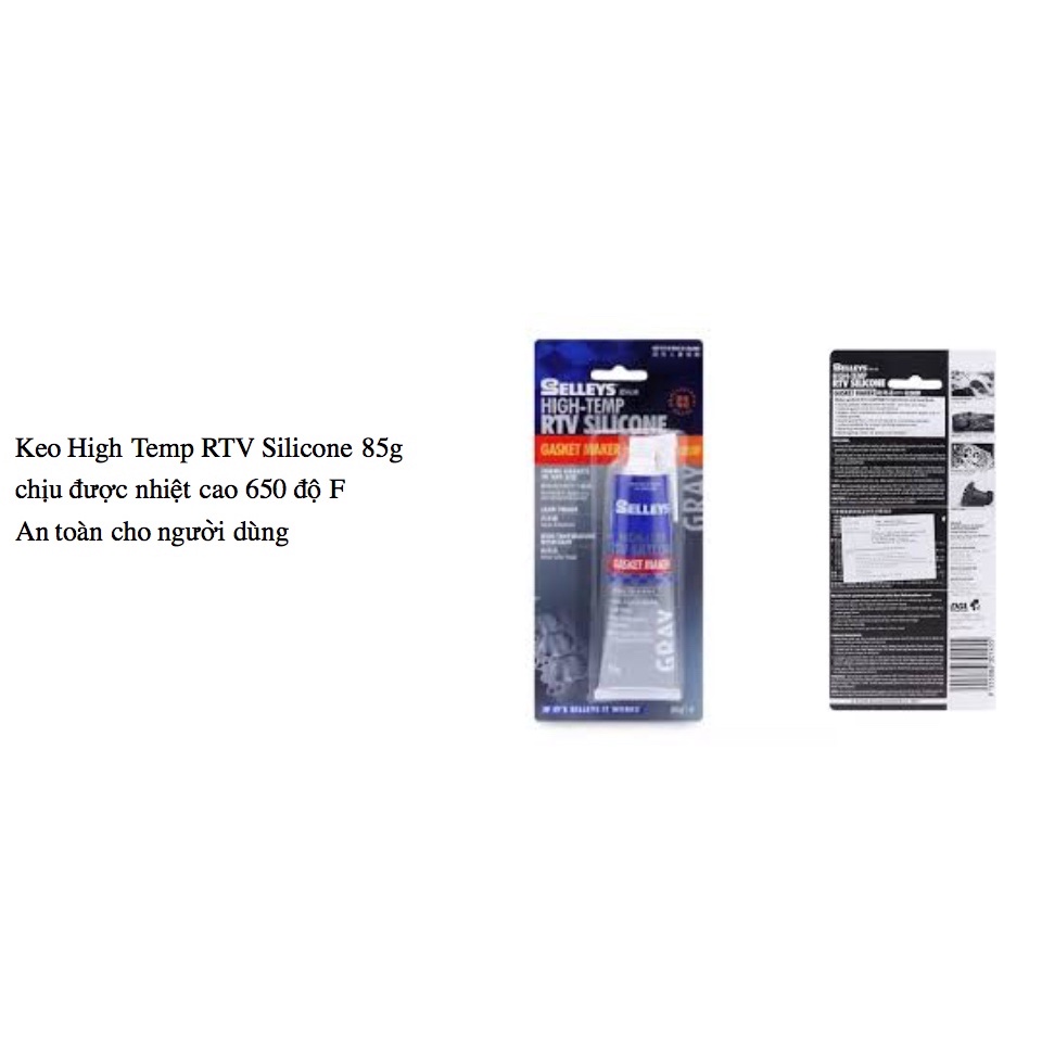 Keo silicone làm gioăng máy chịu nhiệt độ cao Selleys RTV Silicone 85g (màu ghi)