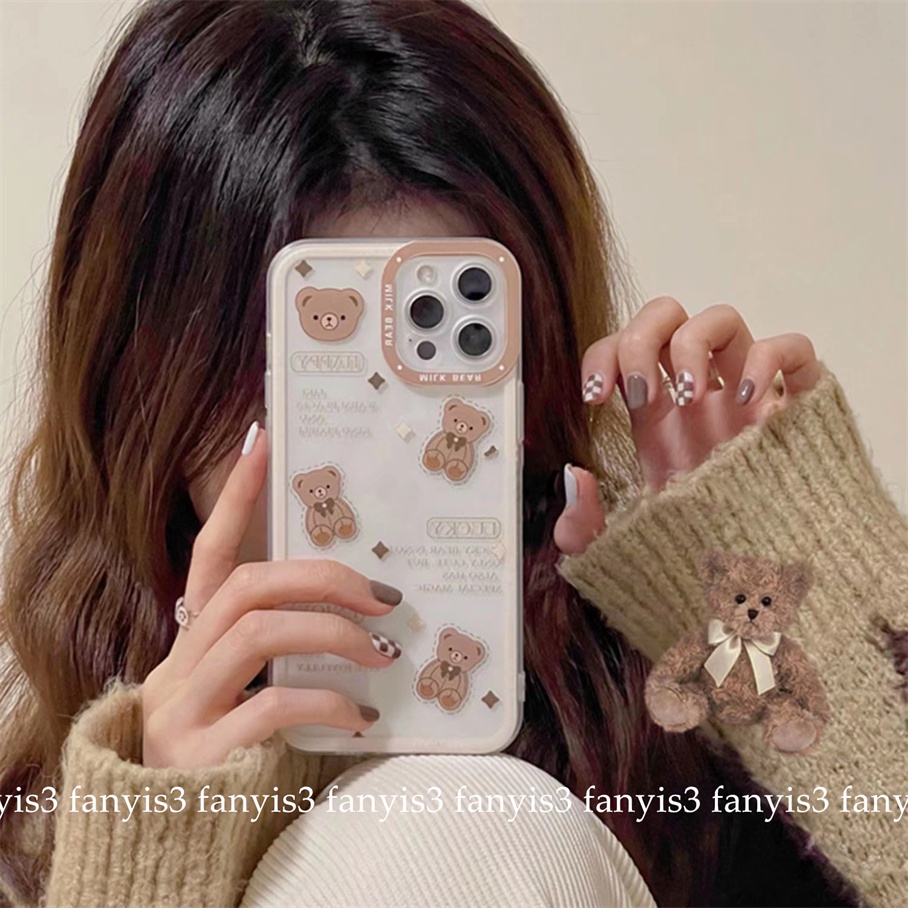 Ốp Điện Thoại TPU Mềm Trong Suốt In Hình Gấu Hoạt Hình Cho iPhone 14 13 12 11 Pro Max XS Max XR X XS 8 7 6s 6 Plus SE 2020