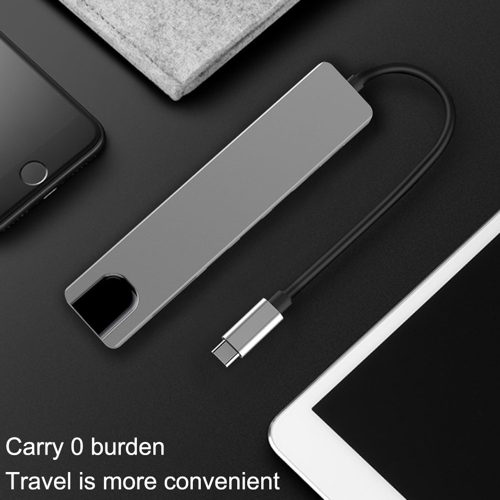 Bộ Chuyển Đổi usb c hub 8 Trong 1 type c 3.1 Sang 4k hdmi rj45 100m Đầu Đọc Thẻ sd / tf Cho macbook laptop
