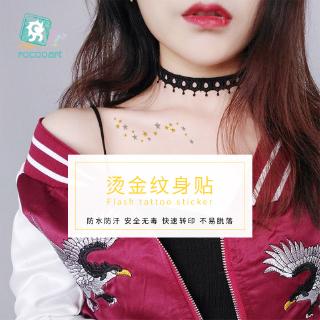 Chống thấm nóng dán bạc hình xăm nhỏ sao kim loại mặt xương đòn cánh tay