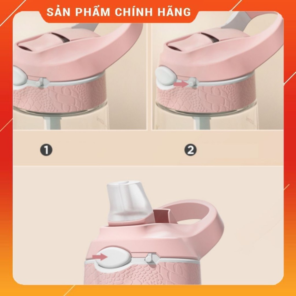 Bình Nước Chính Hãng TRIAN Cao Cấp Cho Bé Mầm Non Và Tiểu Học Tặng Kèm Túi Đựng Dung Tích 480ML