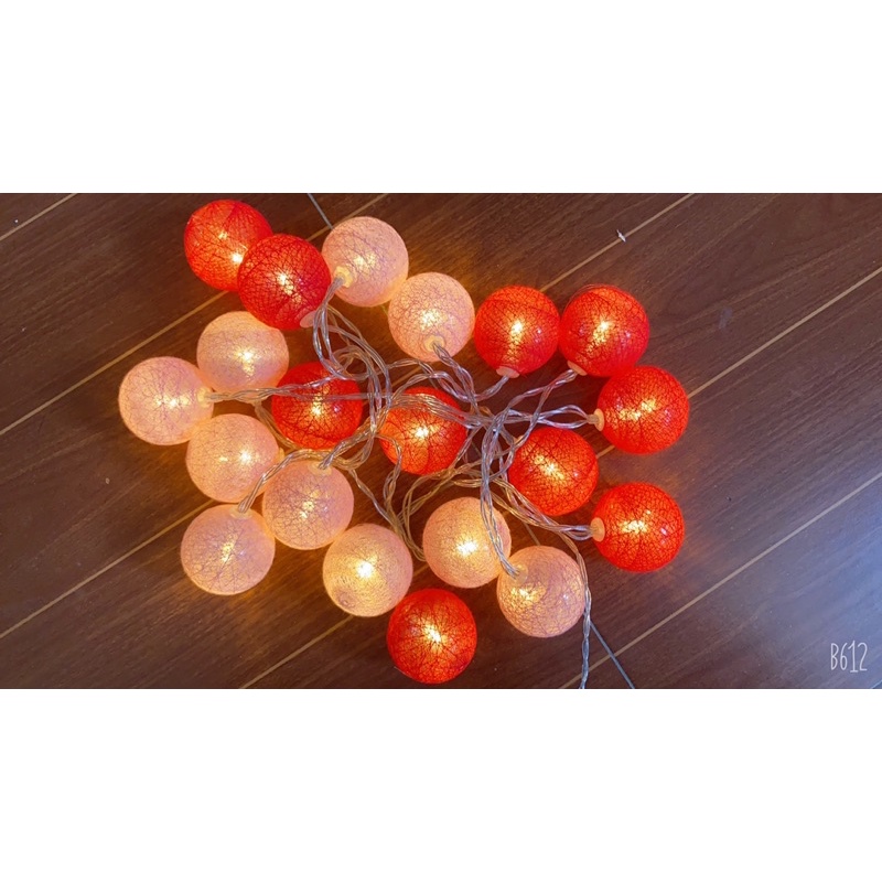 Dây Đèn Led Trang Trí Tông Đỏ Hồng- Đèn Cầu Mây Chọn Mẫu Cắm Điện/ Chạy Pin MILKDECOR