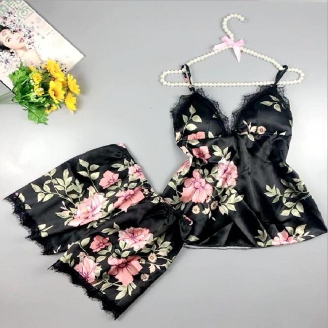 Set Đồ Ngủ 2 Dây Phối Ren Quyến Rũ