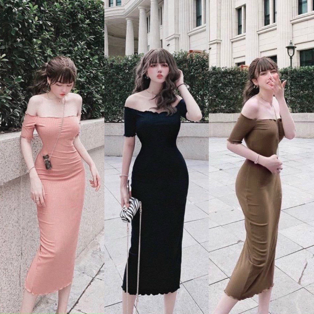 Đầm body trễ vai - Đầm ôm body Siêu xinh