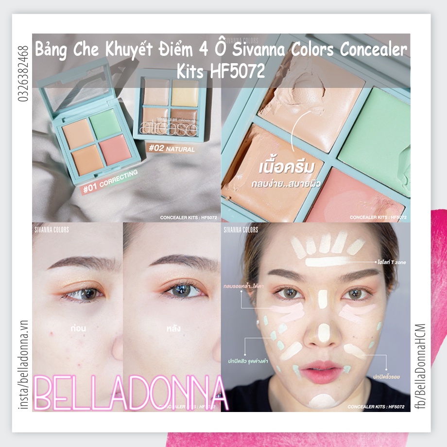 Bảng Che Khuyết Điểm 4 Ô Sivanna Colors Concealer Kits HF5072