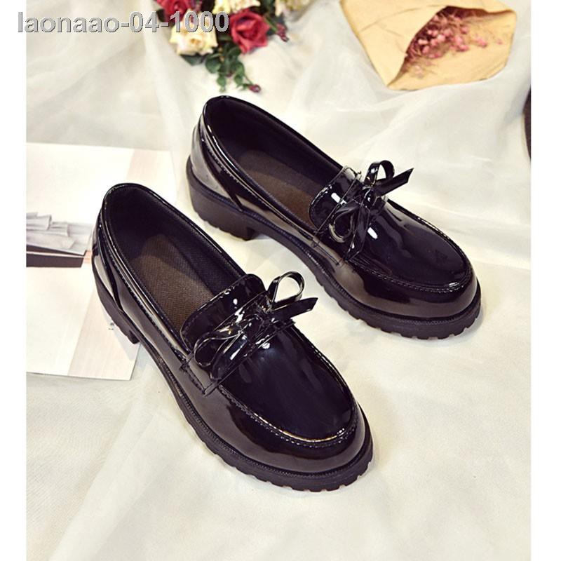 ♤❐Giày da nữ mũi tròn đế thô phong cách Retro | BigBuy360 - bigbuy360.vn